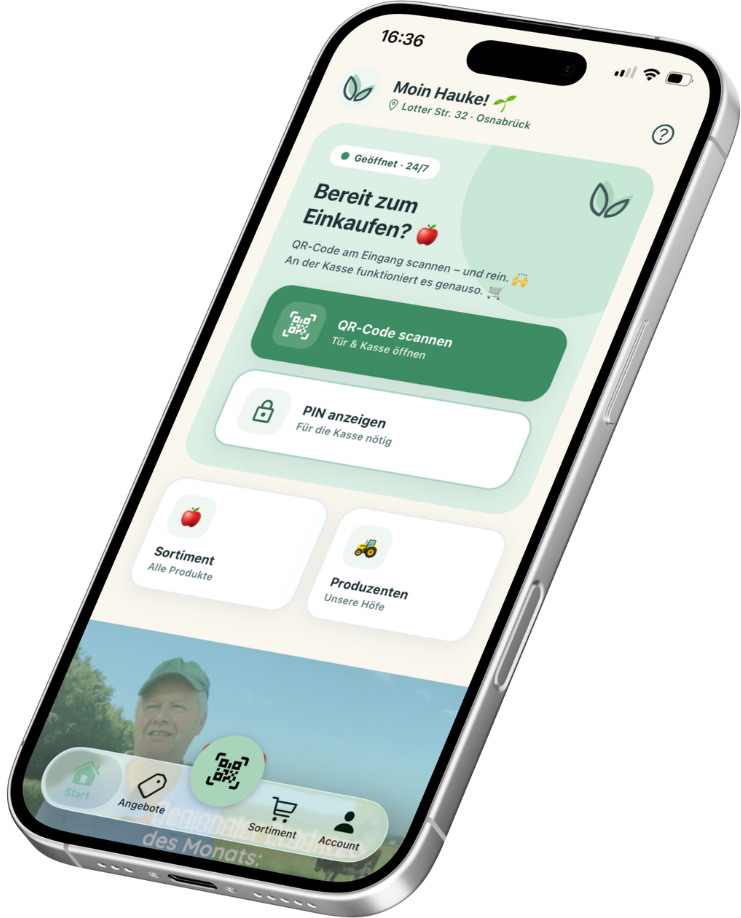 Die farmely-App auf einem iPhone